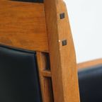 Mooie Zwarte Rundleren En Houten Art Deco Design Fauteuil Van Schuitema Uit De Decoforma Serie thumbnail 16