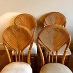 4 Rotan Bamboe Stoelen Vintage Italiaans Design thumbnail 9