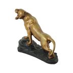 Art Deco Brullende Tijger Beeld Sculptuur Bronzen Patina Gips thumbnail 4