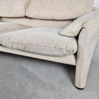 Cassina Maralunga Bank, Creme Alcantara Leer, Tweezits thumbnail 10