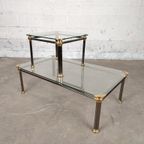 Set Van 2 Vintage Chroom / Messing Salontafels thumbnail 4
