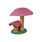 Vintage Paddenstoel Ornament Beeld Xl Sculptuur Papier Maché 46Cm thumbnail 7