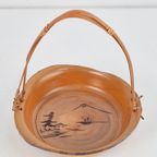 Vintage Japanse Handgesneden Houten Obon Kom Schaal Azie thumbnail 3