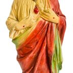 Vintage Jezus Beeld Xl Heilig Hart Rood thumbnail 7