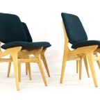 Set 4 Vintage Stoelen In De Stijl Van Arne Hovmand Olsen Reupholstered thumbnail 4
