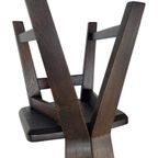 Vintage Brutalist Eiken Stoel Jaren 60 Massief Hout thumbnail 23