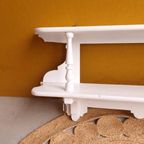 Brocante Vintage Wandplank, Debbel Regaal, Wit Houten Schap thumbnail 4