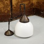 Grote Art Deco Opaline Hanglamp thumbnail 5