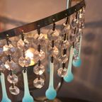 2 Stuks Murano Opaline Blauwe Tafellamlpen Vintage Kristal thumbnail 6
