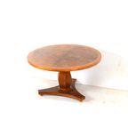 Ronde Vintage Biedermeier Salontafel Van Gevlamd Berkenhout thumbnail 2