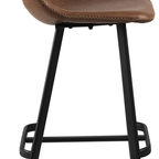 Sallinge Barkruk - Set Van 2 - Cognac Met Zwart Metalen Frame thumbnail 4