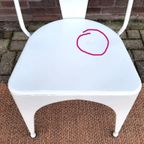 4 Tolix Style Eetkamerstoelen Vintage Design Witte Stoelen thumbnail 9