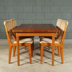 Midcentury Teakhouten Eetkamerset – Tafel – 4 Stoelen thumbnail 8