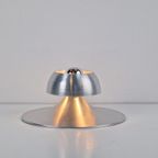 Vintage Disc Plafondlamp Aluminium Mid Century Zilver ‘70 thumbnail 3