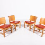 Set Of 4 Vintage Architectural Danish Chairs / Eetkamerstoelen thumbnail 2