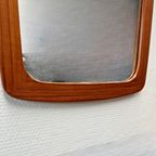 Midcentury Modern Design Wandspiegel Teak, Ovaal Met Hoeken thumbnail 4