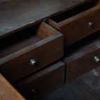 Waanzinnige, Karaktervolle Antieke 18e Eeuwse Engelse Dressoir/ Mule Chest thumbnail 10