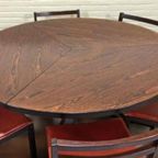 Vintage Set Van 6 Design Leren Eetkamerstoelen thumbnail 10