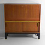 Mid-Century Barkast In Vintage Teak Met Messing Accenten thumbnail 2