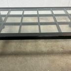 Vintage Zwarte Hoogglans Salontafel Met Glazen Blad, Japanse Stijl, 1980’s thumbnail 9