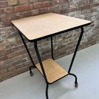 Mid Century Trolley, Vintage Bijzettafel Op Wielen, Side Table thumbnail 3