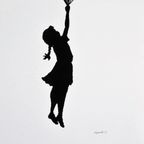 Offset Litho Naar Banksy Flying Balloon Girl 132/150 Kunstdruk thumbnail 8