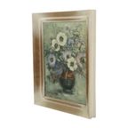 Vintage Bloemen Stilleven Amateur Schilderij Ingelijst Gesigneerd thumbnail 13