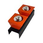 Cube Shaped - Double Bulbs - Vintage / Space Age Design Wall Mounted Lamp - Orange thumbnail 2