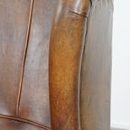 Grote, Comfortabele En Correct Afgewerkte Schapenleren Oorfauteuil In Een Goede Staat thumbnail 12
