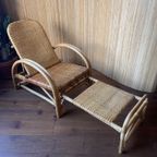 Vintage Boho Rotan Ligstoel Lounge Chair '60 Verstelbaar thumbnail 8