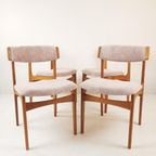 4 Vintage Roze Stoelen Licht Roze Ribstof Gerestaureerd thumbnail 2