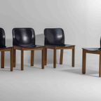 Mid-century Set Van 6 Lederen Eetkamerstoelen Door Arfa & Tobia Scarpa, 1970 thumbnail 11