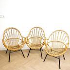 3 X Vintage Rohe Noordwolde Rotan Rieten Stoelen thumbnail 2