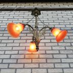 Antieke Bronzen Lamp Met 3 Kelken thumbnail 6