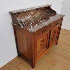 Vintage Frans Dressoir Commode, Ladekast Badkamermeubel Met Marmer Blad 510 thumbnail 11