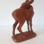 50's Fifties Keramiek Hert Beeldje Hertje Vintage Beeld thumbnail 5