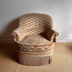 Vintage Fluweel Fauteuil Met Franjes Boudoir thumbnail 9