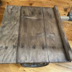 Vintage Industriele Houten Steekwagen Showkar Salontafel thumbnail 11