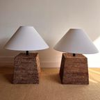 Xxl Rotan Rieten Lamp Birma Vintage thumbnail 16