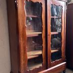 Demontabele Antiek Mahonie Vitrinekast Met Lade En Planken, 186 Cm Hoog thumbnail 8