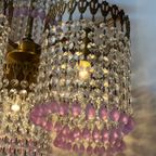 Italiaanse Kristallen Hollywood Vintage Regency Hanglamp Met Lila Opaal Druiven thumbnail 7