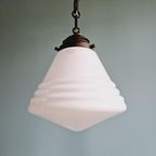 Philips Art Deco-Hanglamp In Witte Opaline, 1930 thumbnail 15