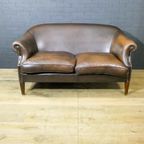 Vintage Leather 2-Seater Sofa In Dark Brown thumbnail 3