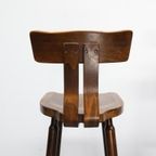 Set Van 3 Vintage Barkrukken Met Rugleuning Eiken thumbnail 10