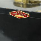 Vintage Chinees Juwelenkistje Gelakt Hout Parelmoer Messing thumbnail 2