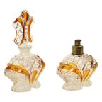 Art Deco Stijl Amberkleur Parfum Toiletset Boudoir Bleikristal thumbnail 3
