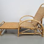 Vintage Boho Rotan Ligstoel Lounge Chair '60 Verstelbaar thumbnail 18