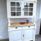 Prachtige Witte Landelijke Vitrine Buffetkast thumbnail 9