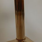 Messing Vintage Tafellamp Met Crèmekleurige Plisse Kap thumbnail 9