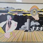 Vintage Schilderij M Van Kol Modern Ingelijst Pentekening ‘5 thumbnail 9